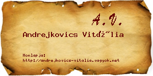 Andrejkovics Vitália névjegykártya